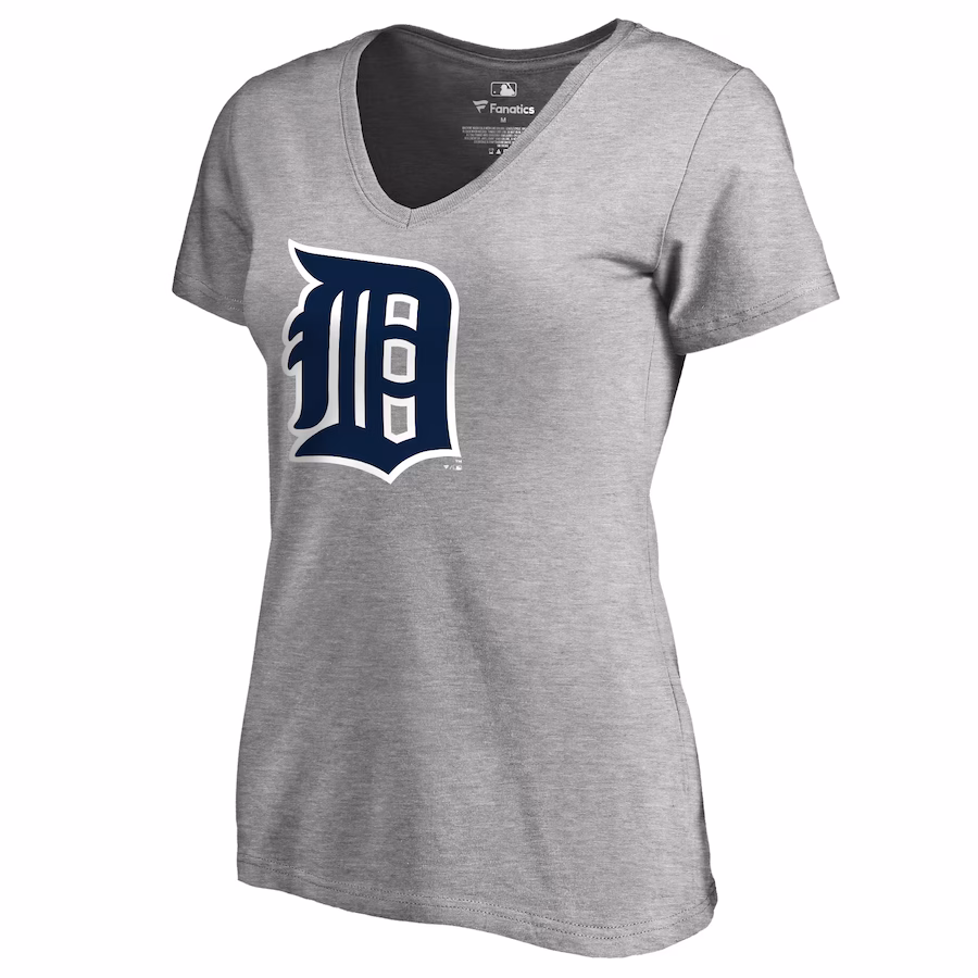 Women's Detroit Tigers Ash Forbes V-Neck T-Shirt