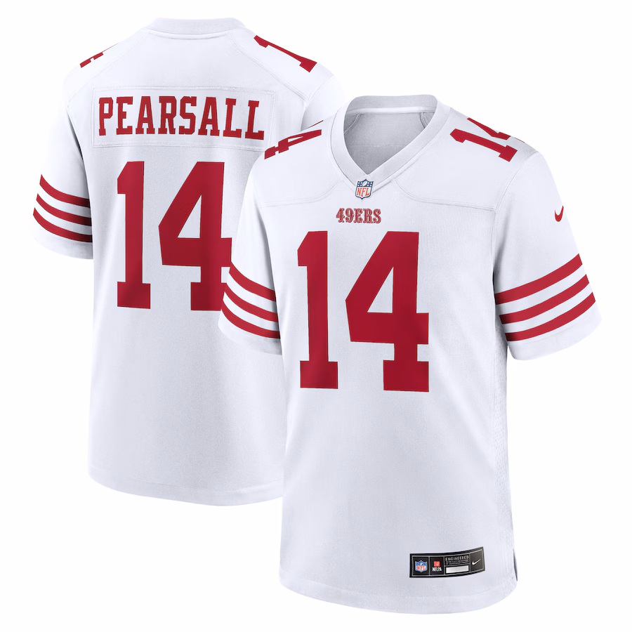 Men's San Francisco 49ers Ricky Pearsall Nike  White White Game Jersey