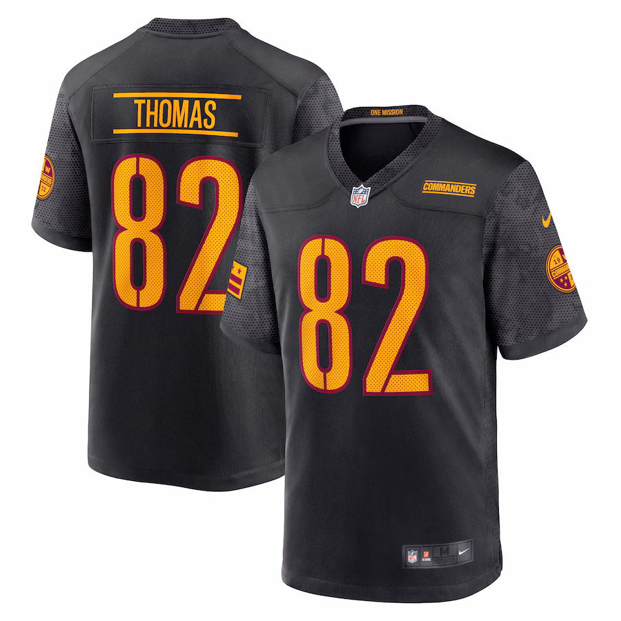 Men's Washington Commanders Logan Thomas Nike Black Alternate Game Jersey