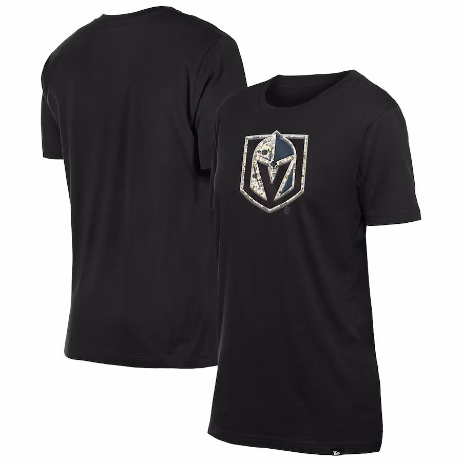 Women's Vegas Golden Knights New Era Black Glam Game Floral T-Shirt