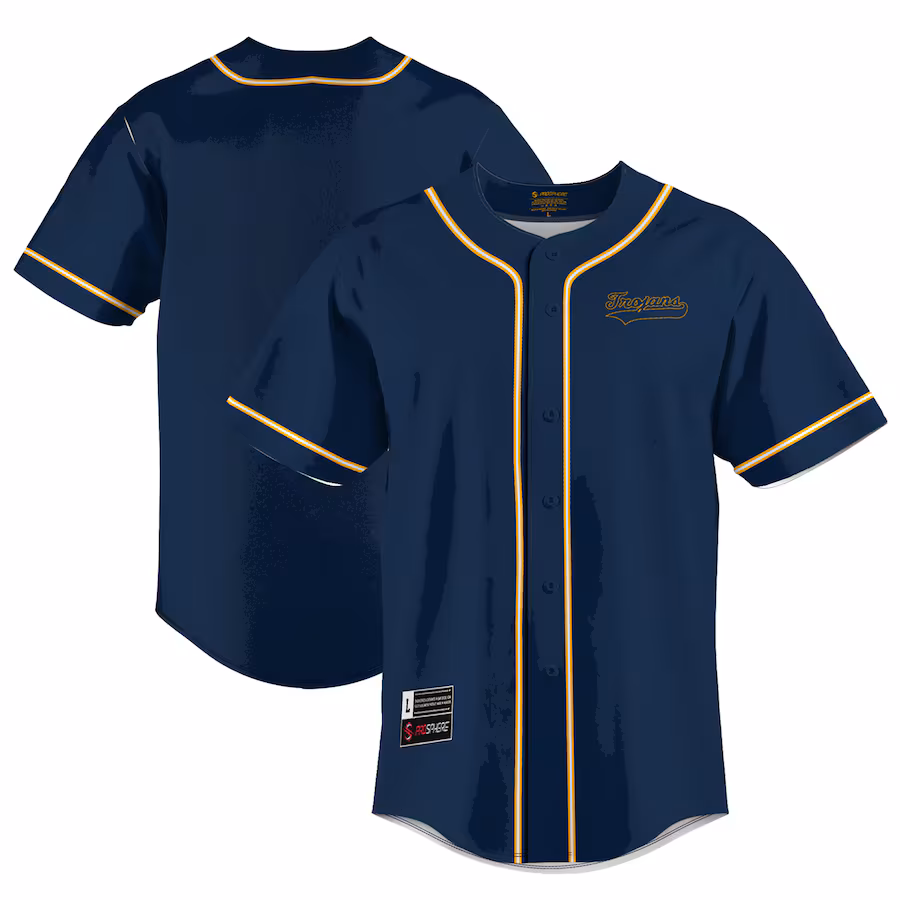 Men's GameDay Greats  Navy Central Alabama Community College Trojans Lightweight  Baseball Jersey