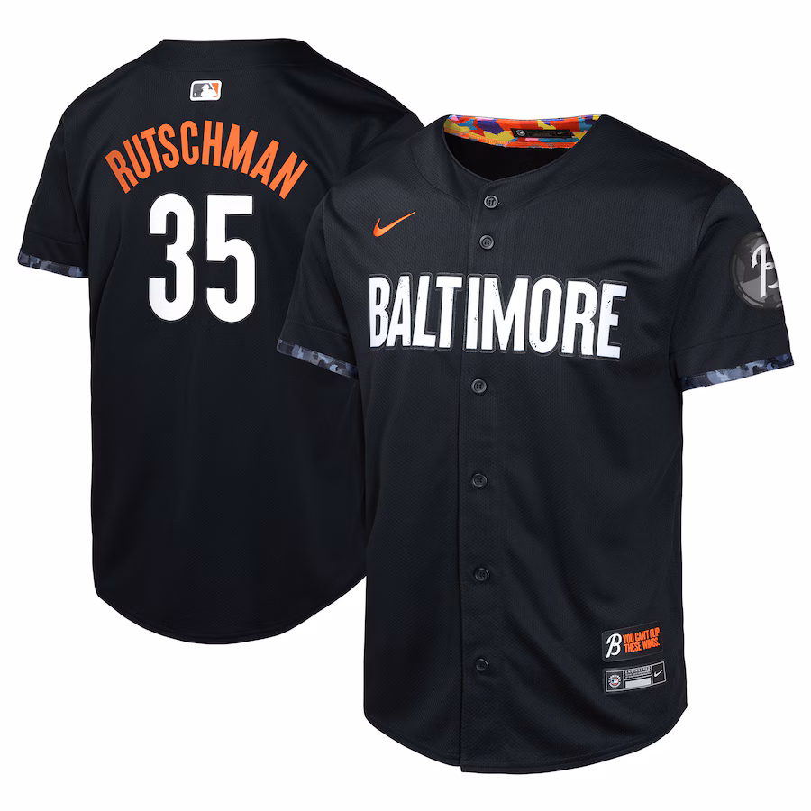 Youth Baltimore Orioles Adley Rutschman Nike Black City Connect Limited Player Jersey
