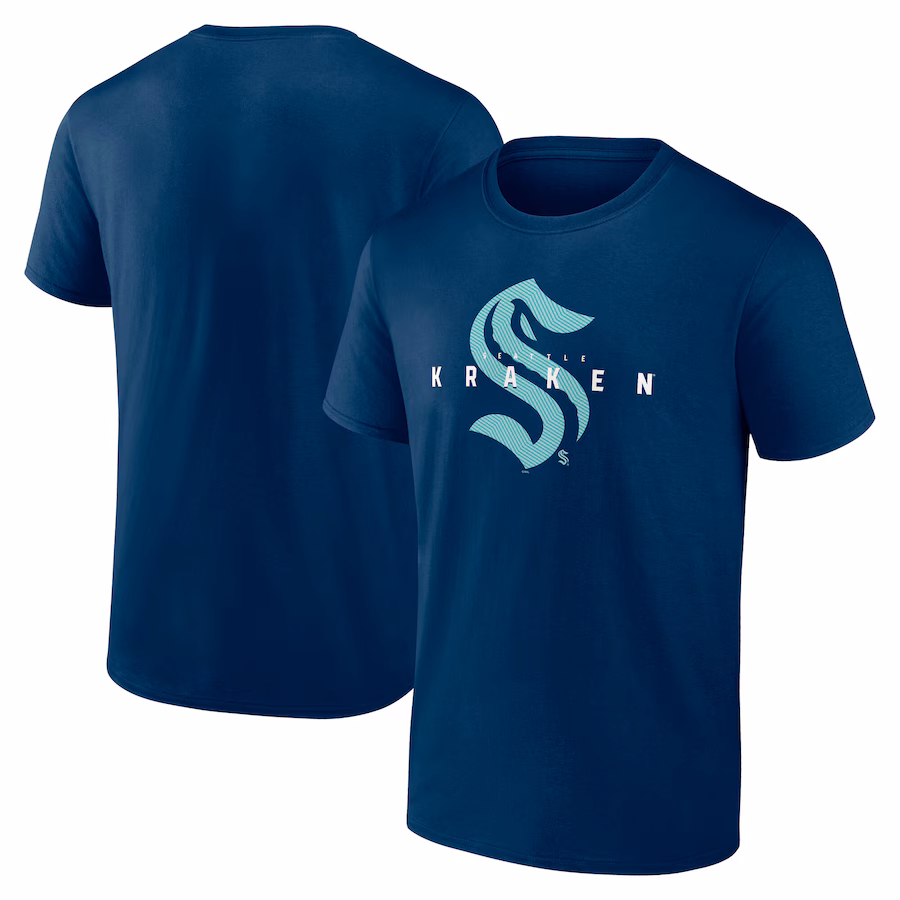 Men's Seattle Kraken Navy Coordinate T-Shirt