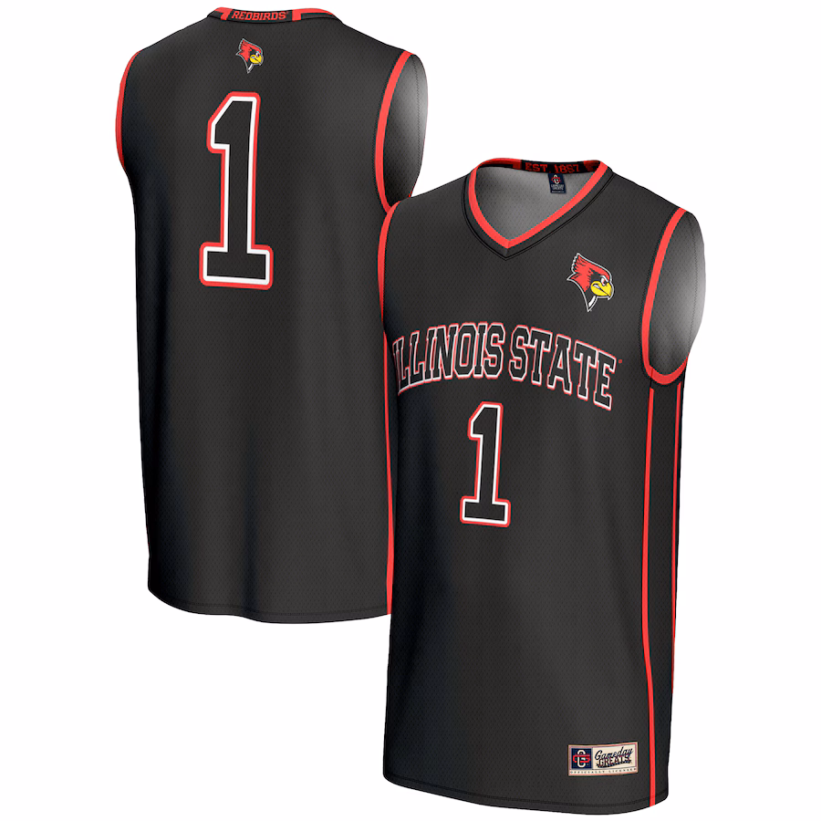 Male GameDay Greats #1  Black Illinois State Redbirds  Lightweight Basketball Jersey