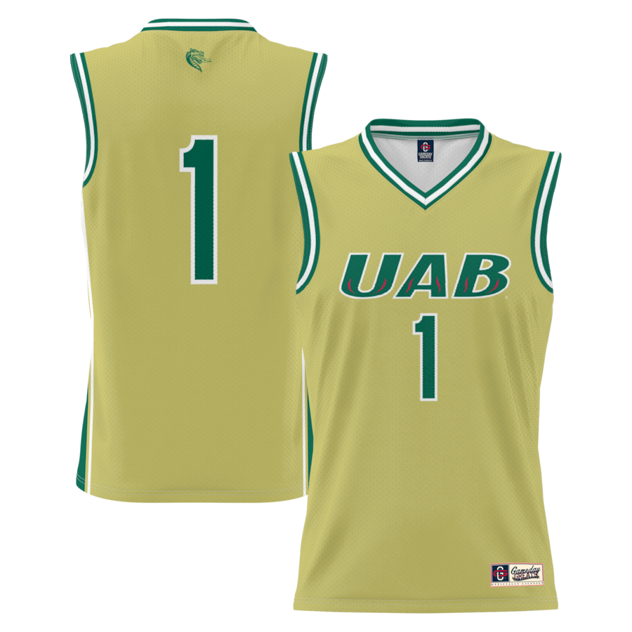 Men's GameDay Greats #1 Gold UAB Blazers Lightweight Basketball Jersey