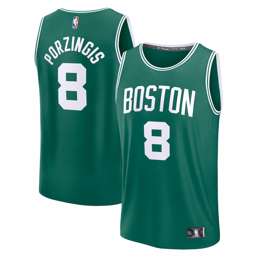 Men's Boston Celtics Kristaps Porzingis Fanatics Kelly Green Fast Break Replica Player Jersey - Icon Edition