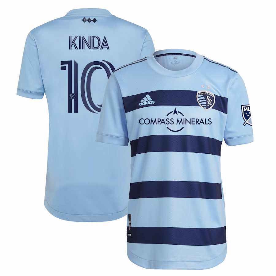 Men's Sporting Kansas City Gadi Kinda adidas Light Blue 2021 Primary Authentic Player Jersey