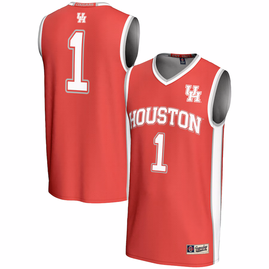 Men's GameDay Greats #1  Red Houston Cougars  Lightweight Basketball Jersey