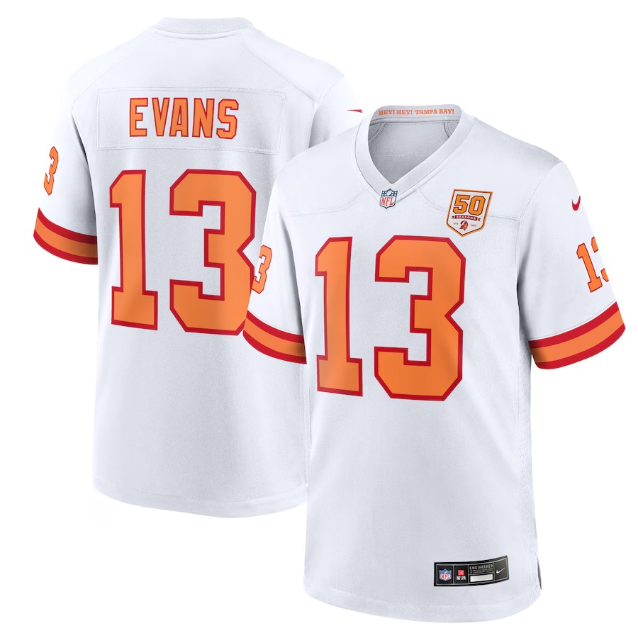 Men's '76 Tampa Bay Buccaneers Mike Evans Nike White 50th Season Game Jersey