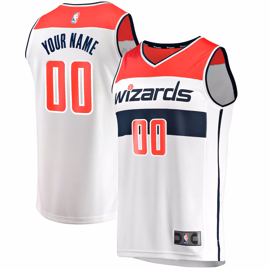 Youth Washington Wizards  Fanatics White Fast Break Replica Custom Jersey - Association Edition