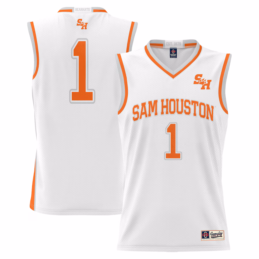 GameDay Greats  White #1 Sam Houston State Bearkats Replica Lightweight Basketball Jersey