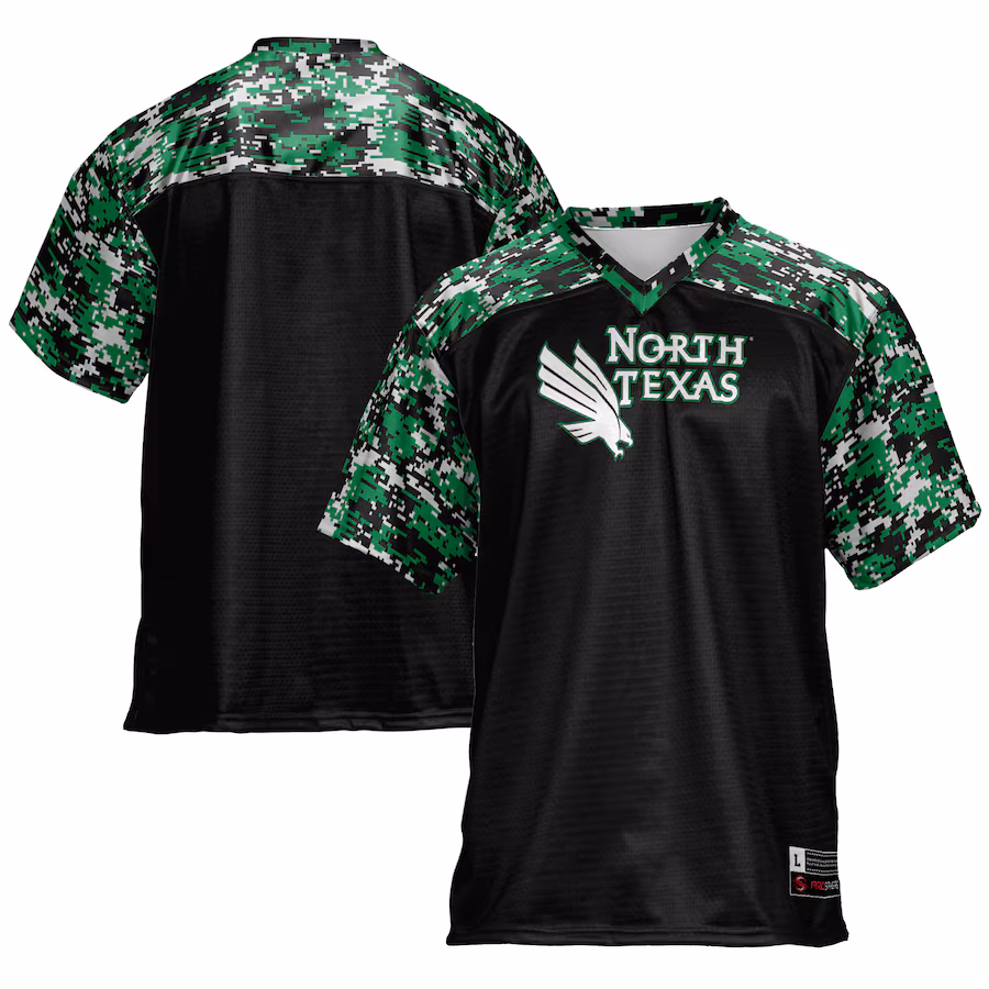 Men's GameDay Greats Black North Texas Mean Green Football Jersey