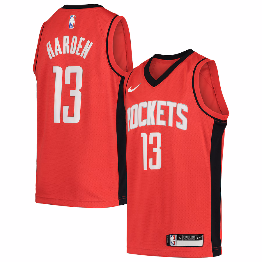 Youth Houston Rockets James Harden Nike Red Team Swingman Jersey - Icon Edition