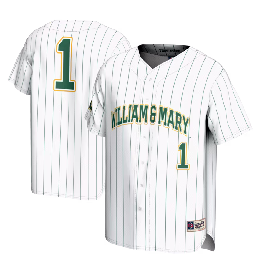 #1 William & Mary Tribe GameDay Greats Lightweight Baseball Fashion Jersey - White