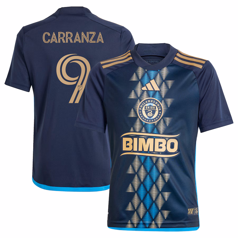 Youth Philadelphia Union Julian Carranza adidas Navy 2024 The XV Kit Replica Player Jersey