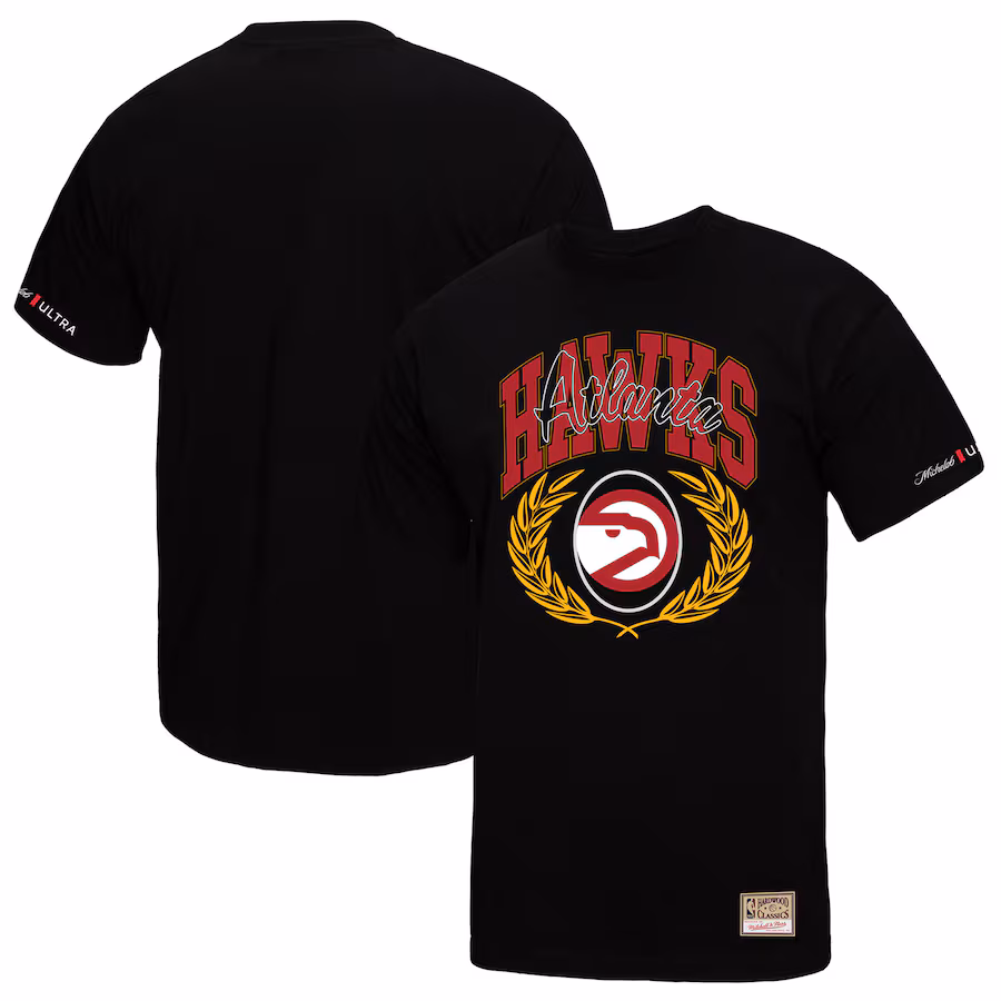 Men's Atlanta Hawks Mitchell & Ness Black NBA x Michelob Ultra Rewind II T-Shirt