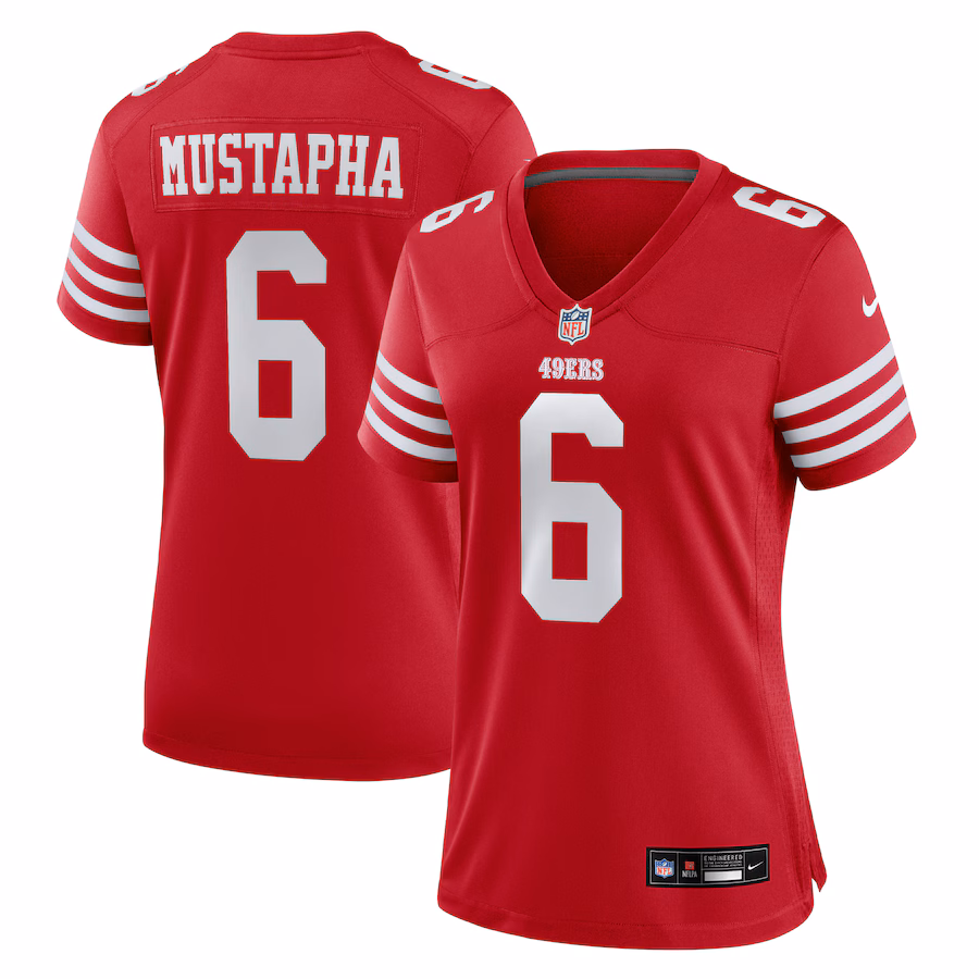 Women's San Francisco 49ers Malik Mustapha Nike Scarlet Team Game Jersey