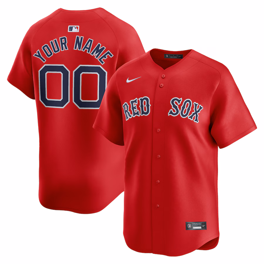 Men's Boston Red Sox  Nike Red  Alternate Limited Custom Jersey