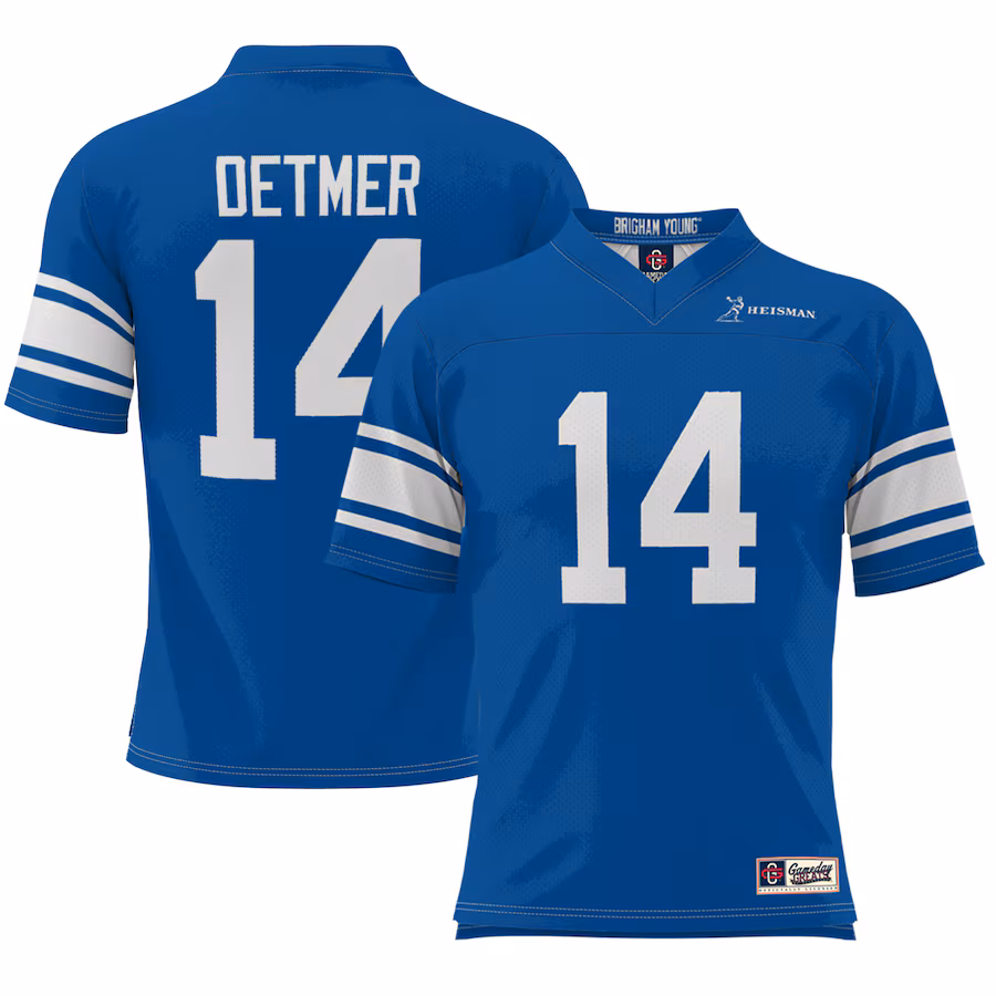 Men's Ty Detmer Royal BYU Cougars Heisman Football Jersey