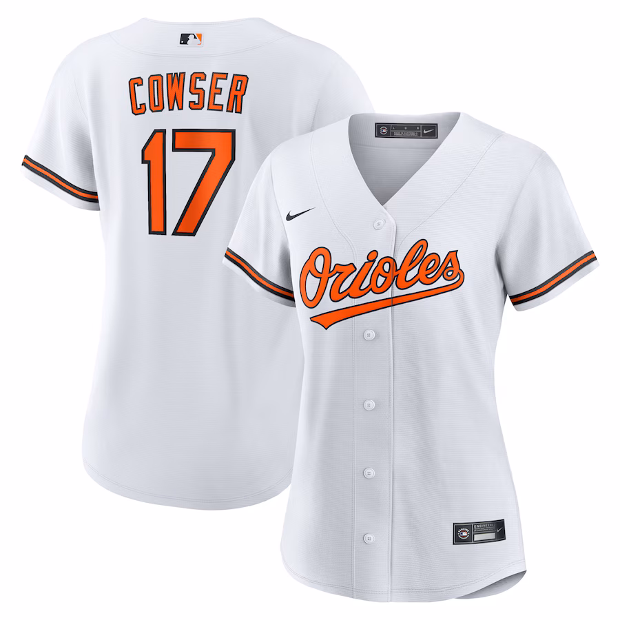 Women's Baltimore Orioles Colton Cowser Nike White Home Replica Jersey