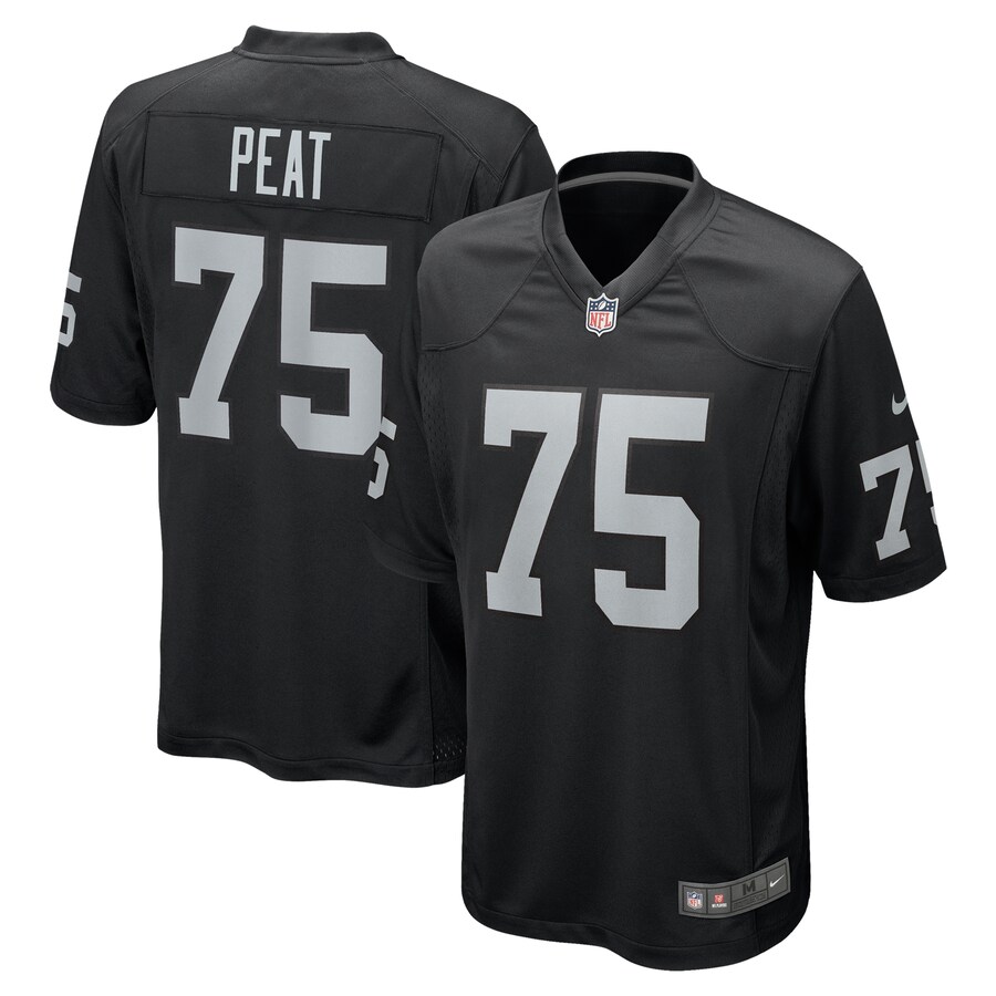 Men's Las Vegas Raiders Andrus Peat Nike Black Team Game Jersey