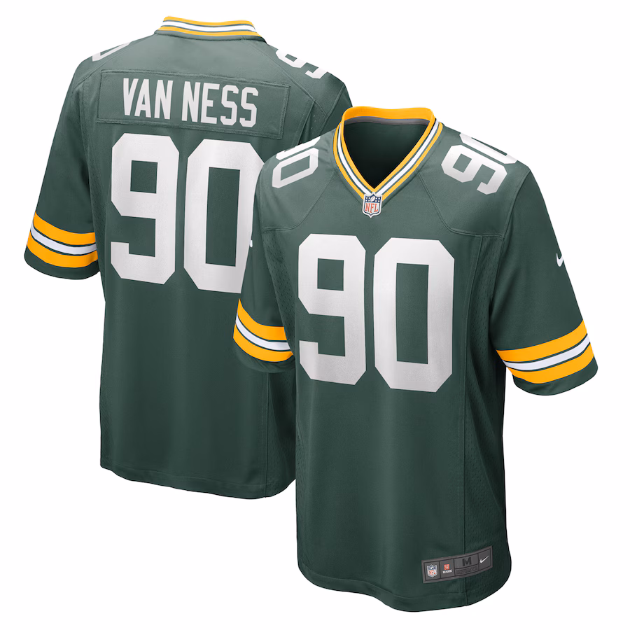 Men's Green Bay Packers Lukas Van Ness Nike Green Game Jersey