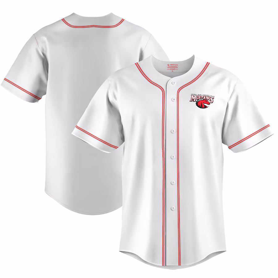 Men's ProSphere White Central Maine Community College Baseball Jersey