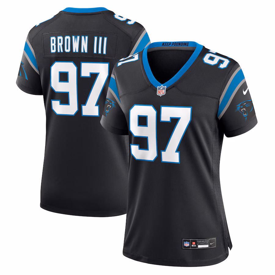 Women's Carolina Panthers Bobby Brown III Nike Black Team Game Jersey