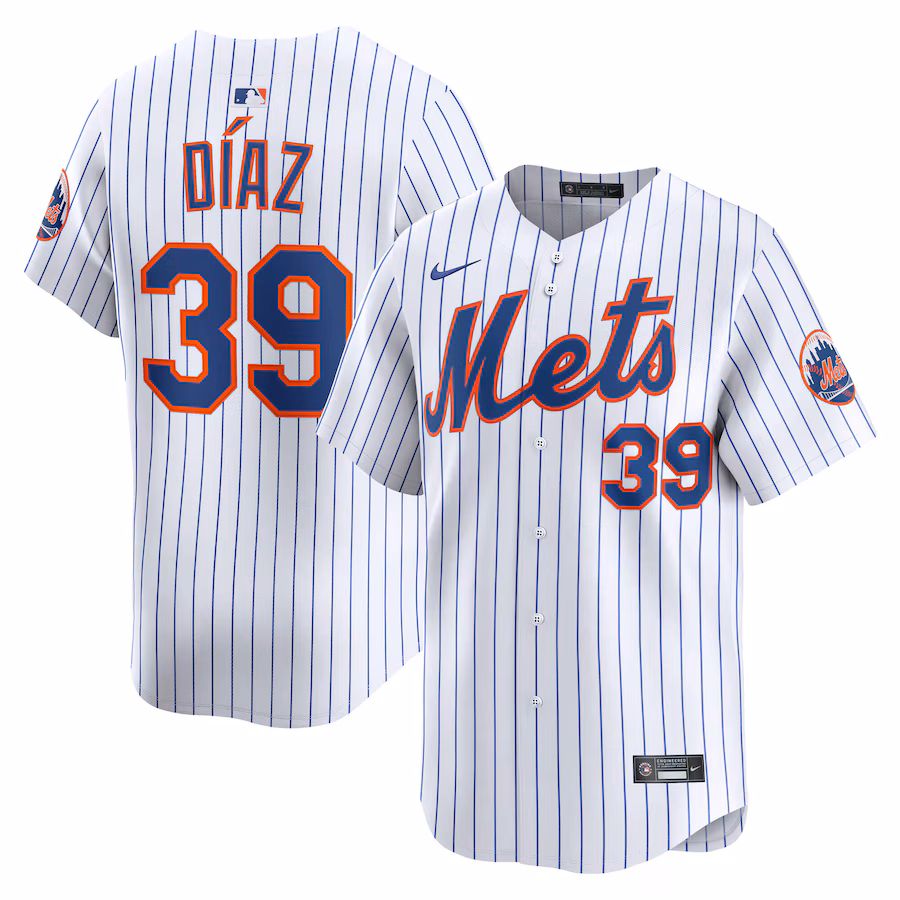 Men's New York Mets Edwin Díaz Nike White Home Limited Player Jersey
