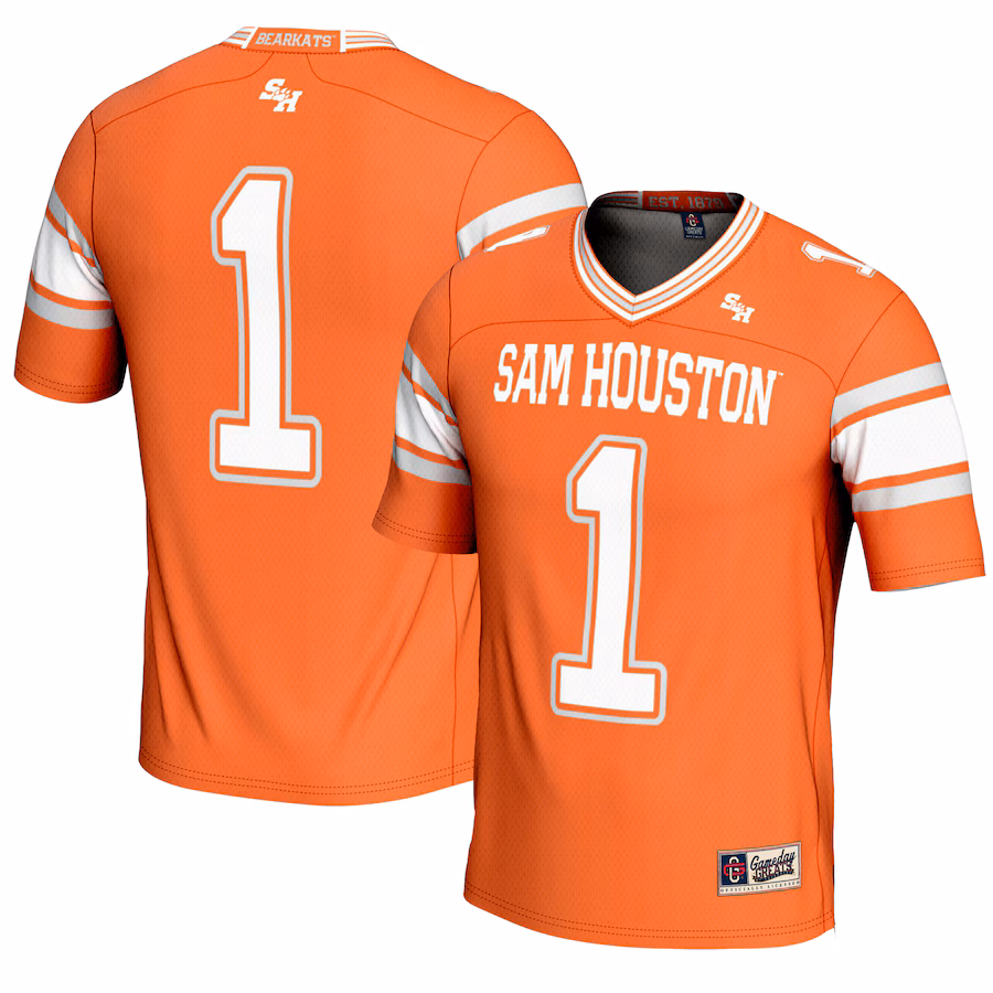 Men's GameDay Greats #1 Orange Sam Houston State Bearkats Endzone Football Jersey
