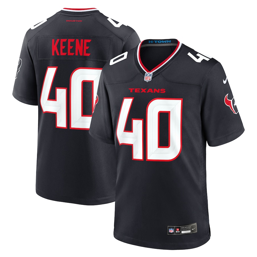 Men's Houston Texans Dalton Keene Nike Navy Team Game Jersey