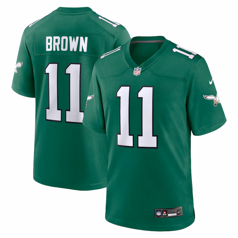 Youth Philadelphia Eagles A.J. Brown Nike Kelly Green Game Jersey