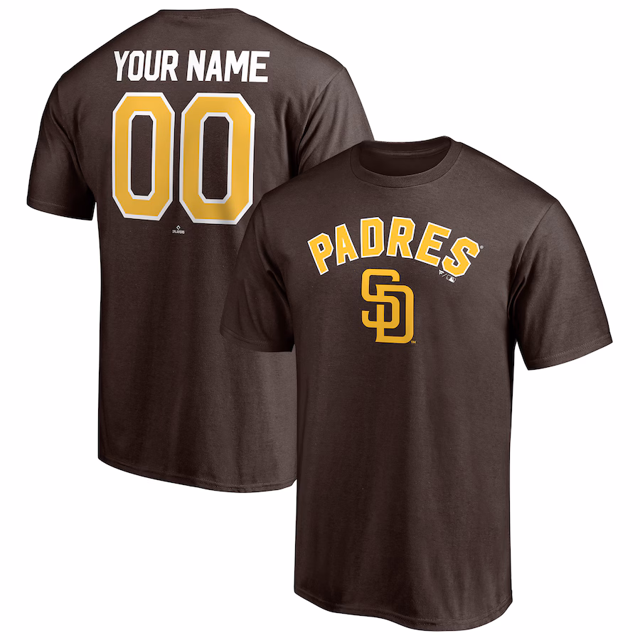 Men's San Diego Padres Brown Personalized Team Winning Streak Name & Number T-Shirt