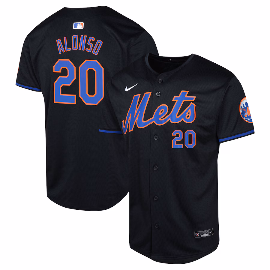 Youth New York Mets Pete Alonso Nike Black Alternate Limited Player Jersey