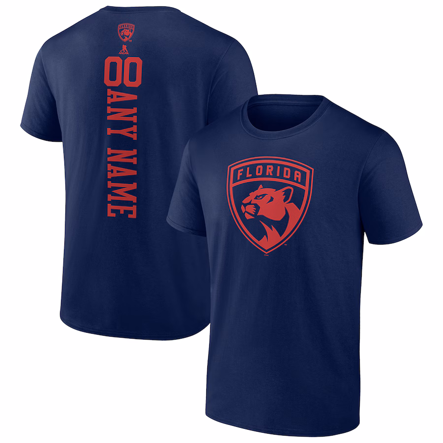 Men's Florida Panthers Navy Personalized One Color T-Shirt