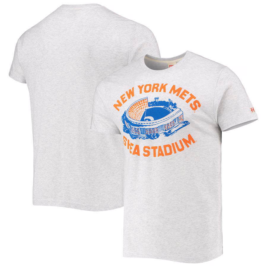 Men's New York Mets Homage Gray Shea Stadium Tri-Blend T-Shirt