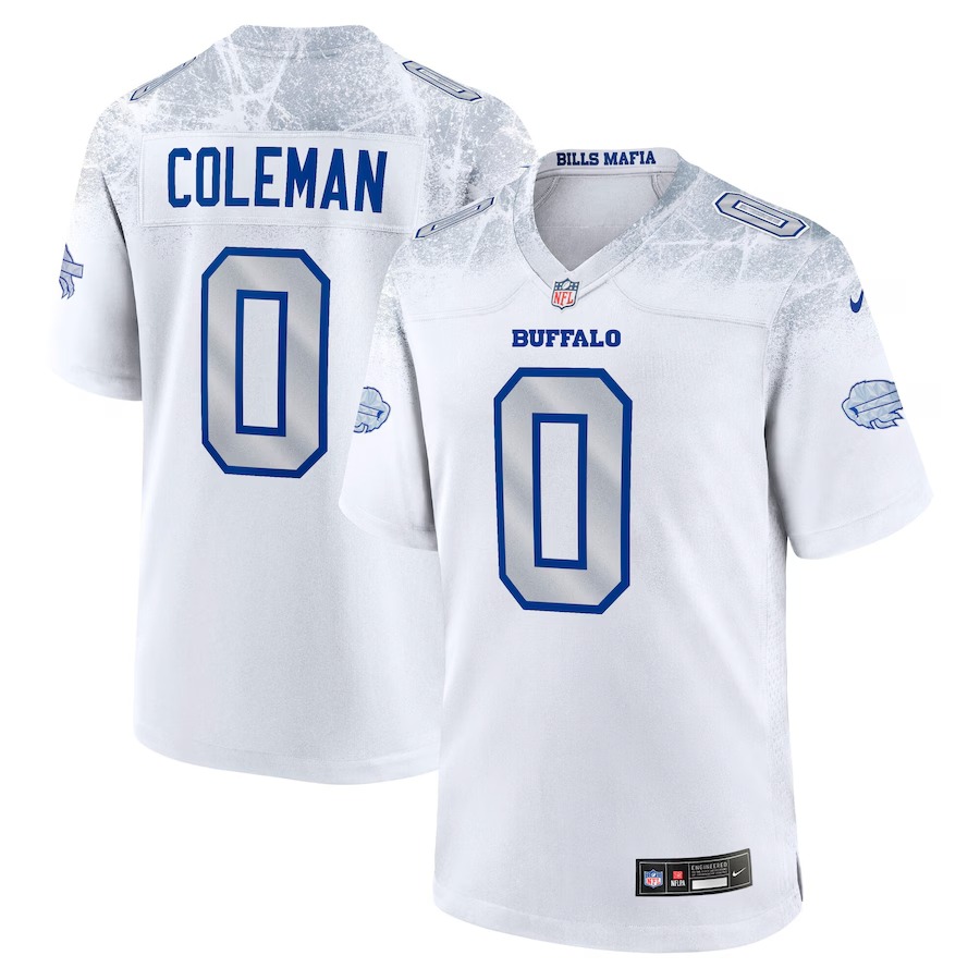 Men's Buffalo Bills Keon Coleman Nike White 2025 Rivalries Collection Game Jersey