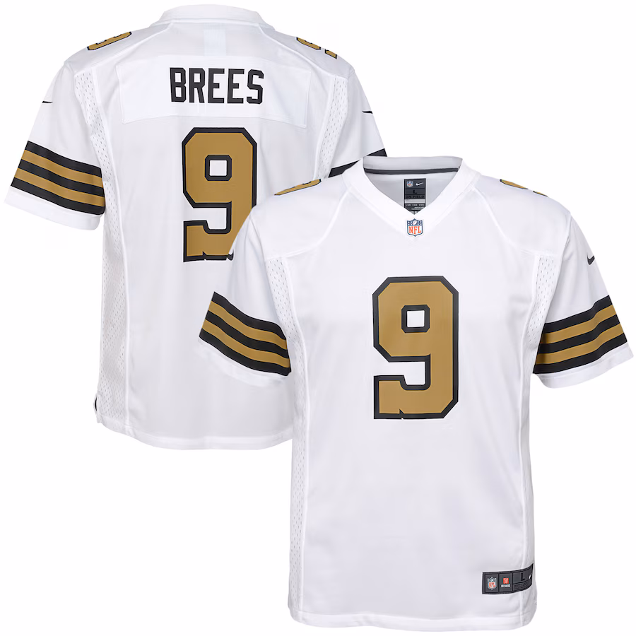 Youth New Orleans Saints Drew Brees Nike White Color Rush Game Jersey