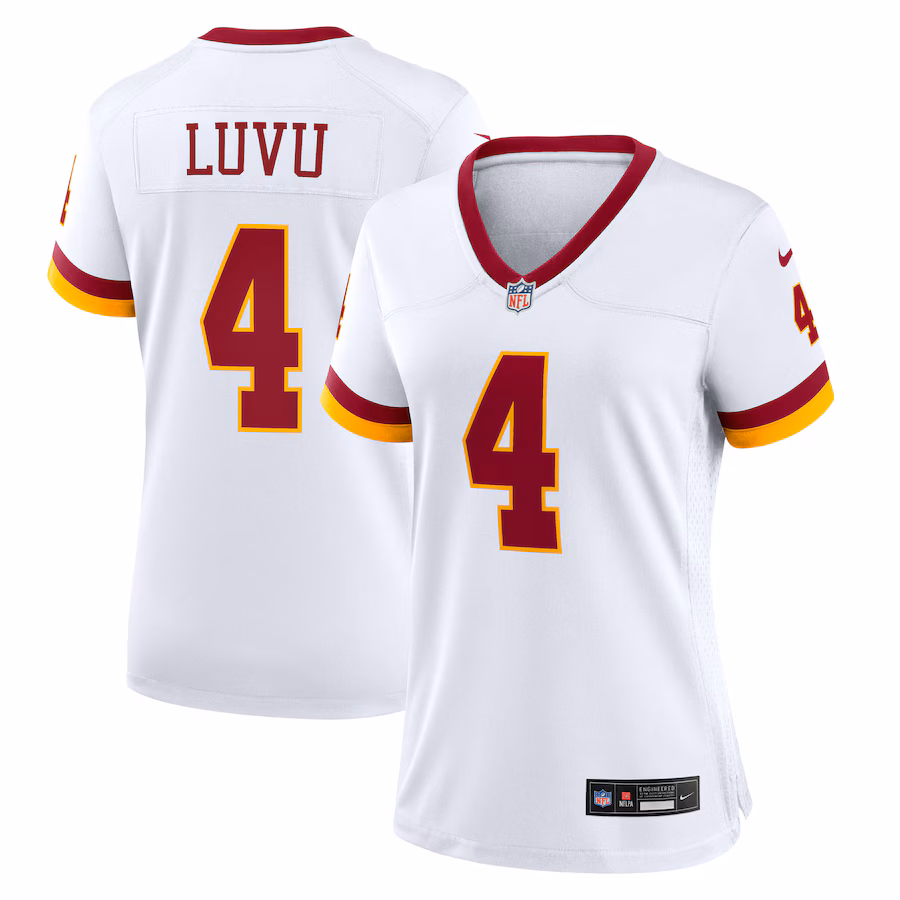 Women's Washington Commanders Frankie Luvu Nike White Game Super Bowl Era Jersey