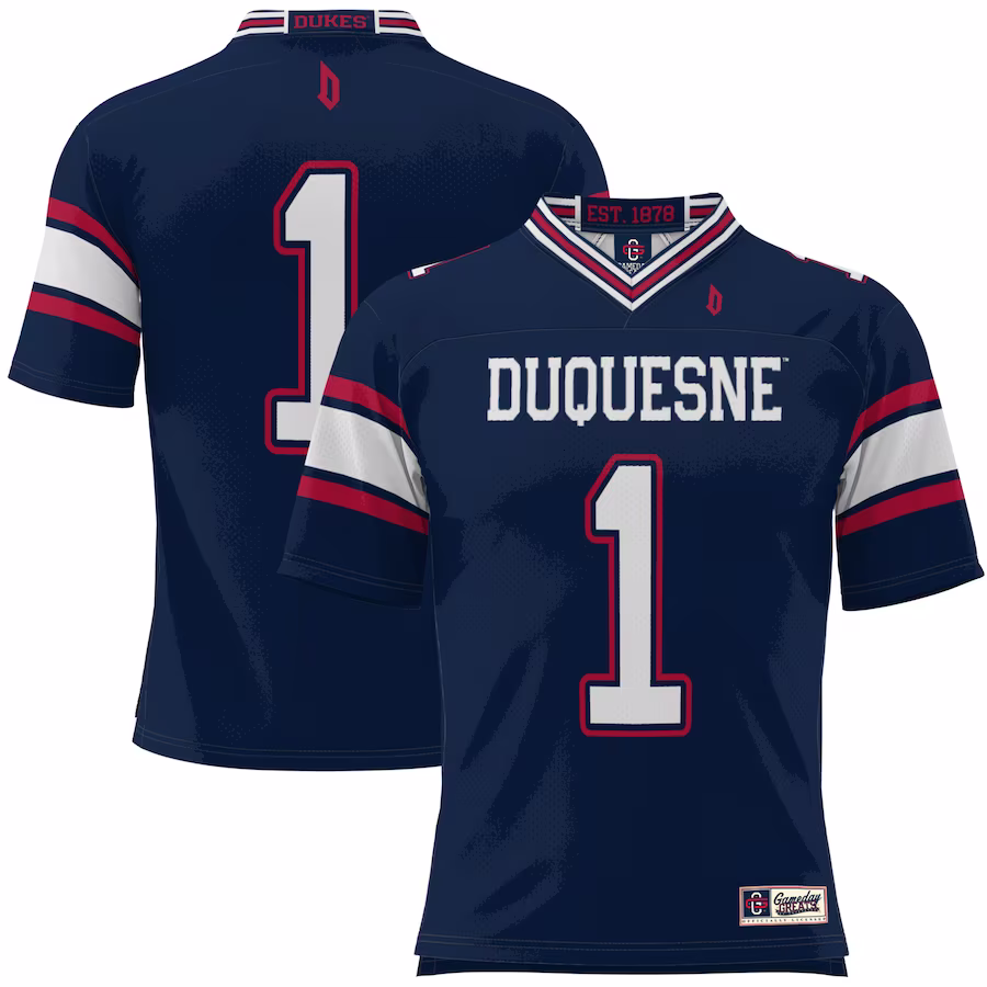 #1 Duquesne Dukes GameDay Greats Football Jersey - Blue