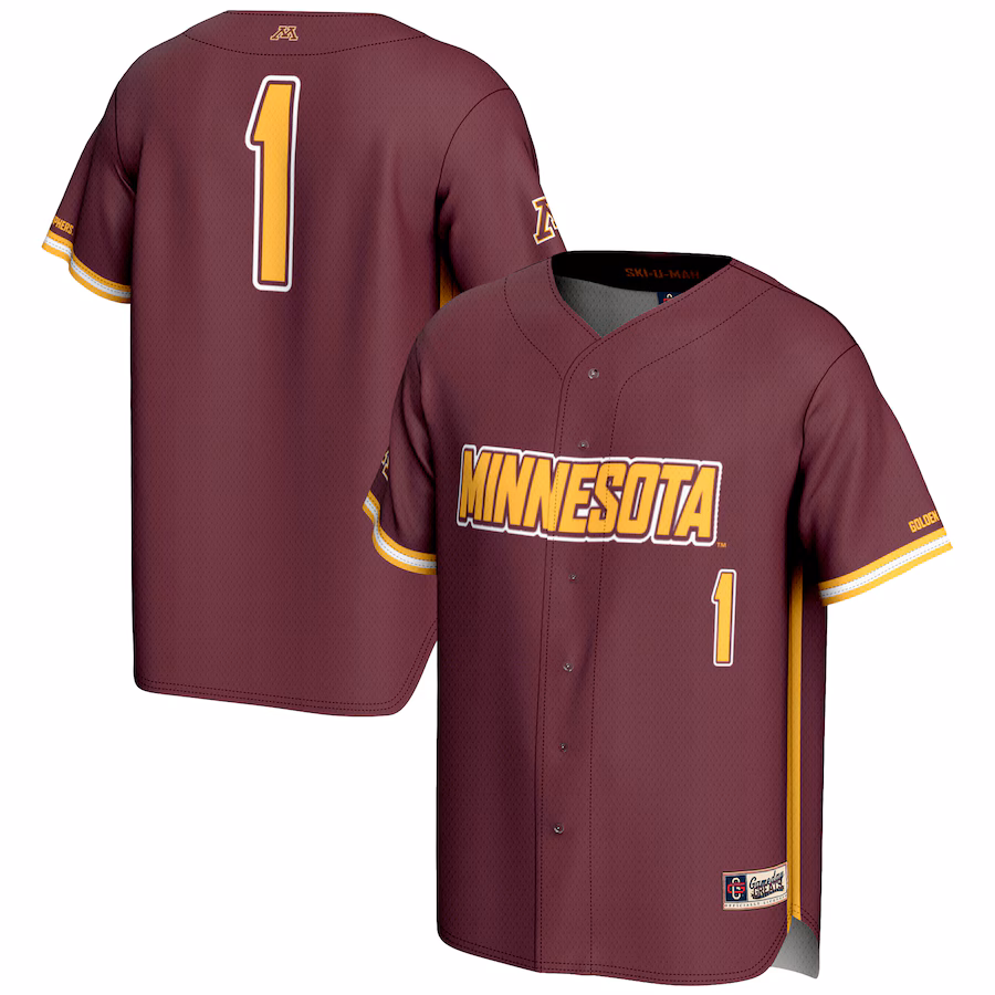 Men's GameDay Greats #1 Maroon Minnesota Golden Gophers Lightweight Baseball Jersey