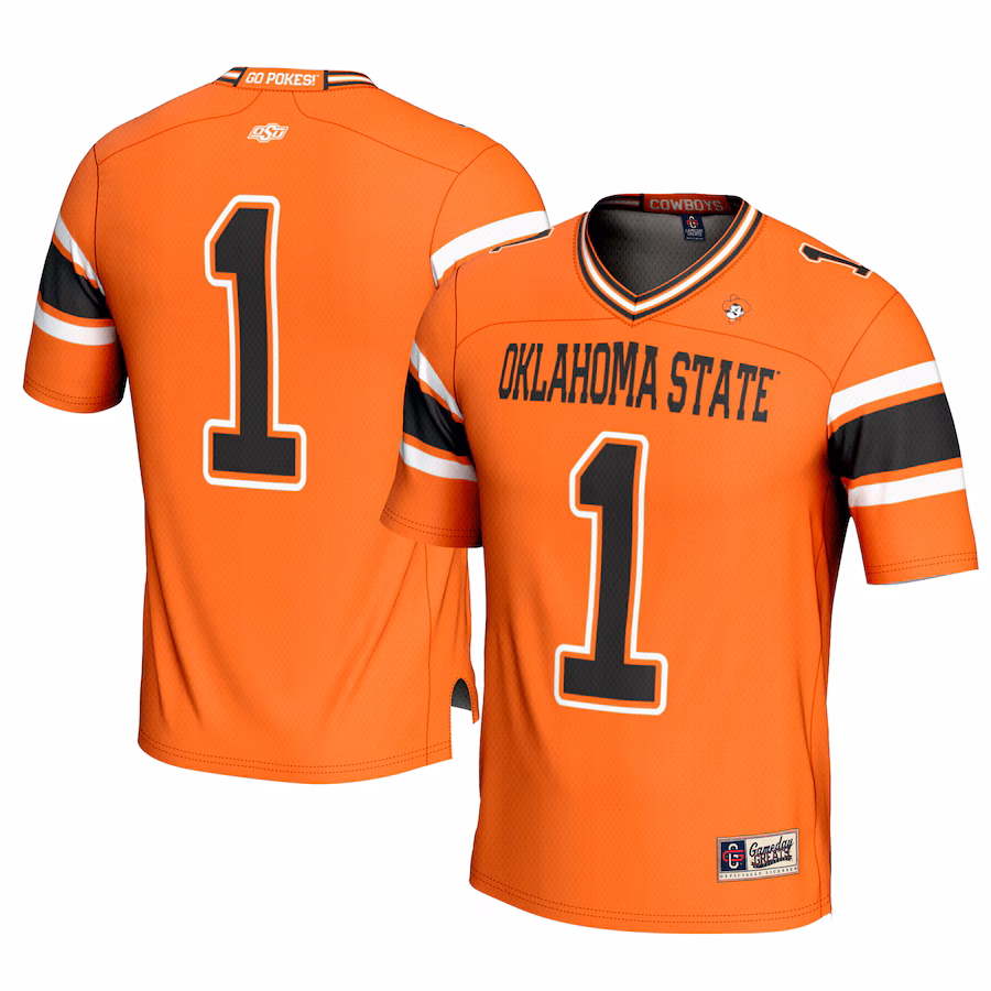 Men's GameDay Greats #1 Orange Oklahoma State Cowboys Football Jersey