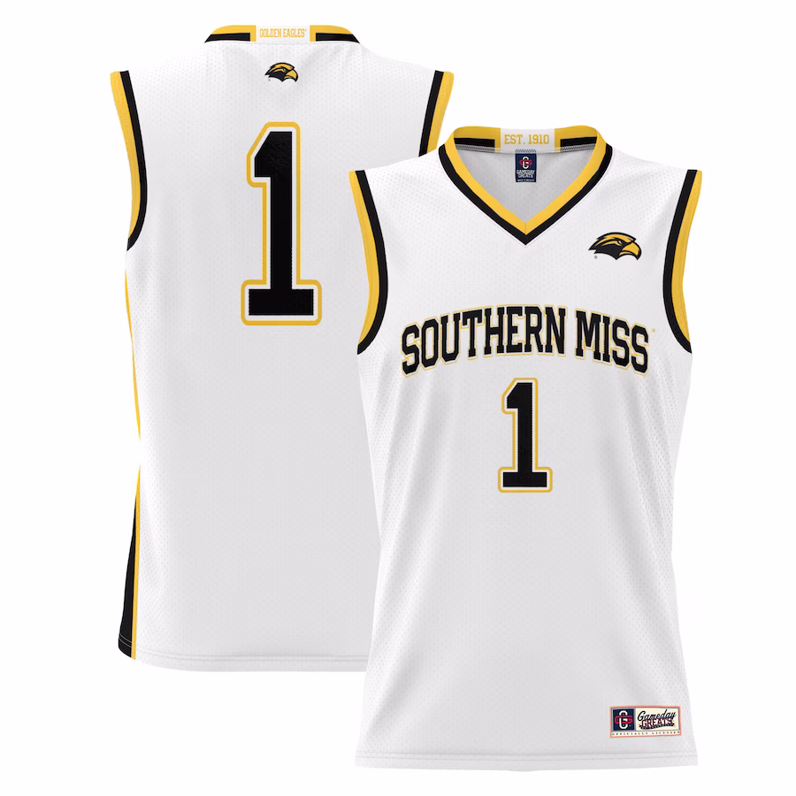 #1  Southern Miss Golden Eagles GameDay Greats  Lightweight Basketball Jersey - White