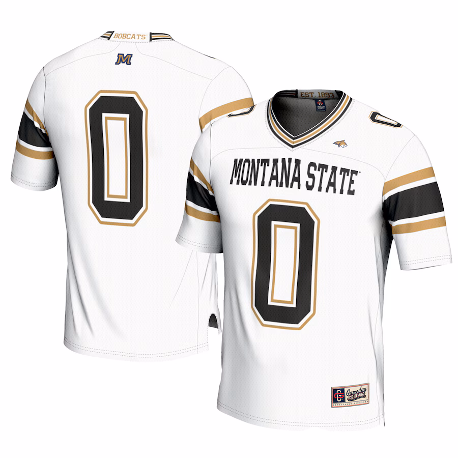 Men's GameDay Greats #0 White Montana State Bobcats Football Jersey
