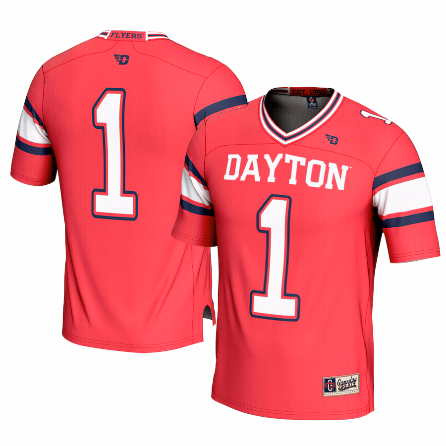 Men's GameDay Greats #1 Red Dayton Flyers Football Jersey