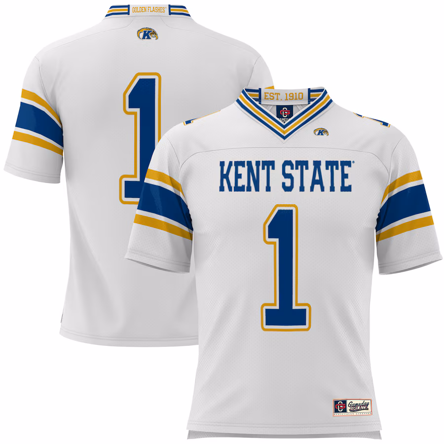 Men's GameDay Greats #1 White Kent State Golden Flashes Football Jersey