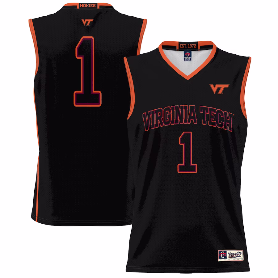 #1 Virginia Tech Hokies GameDay Greats Youth Lightweight Basketball Jersey - Black