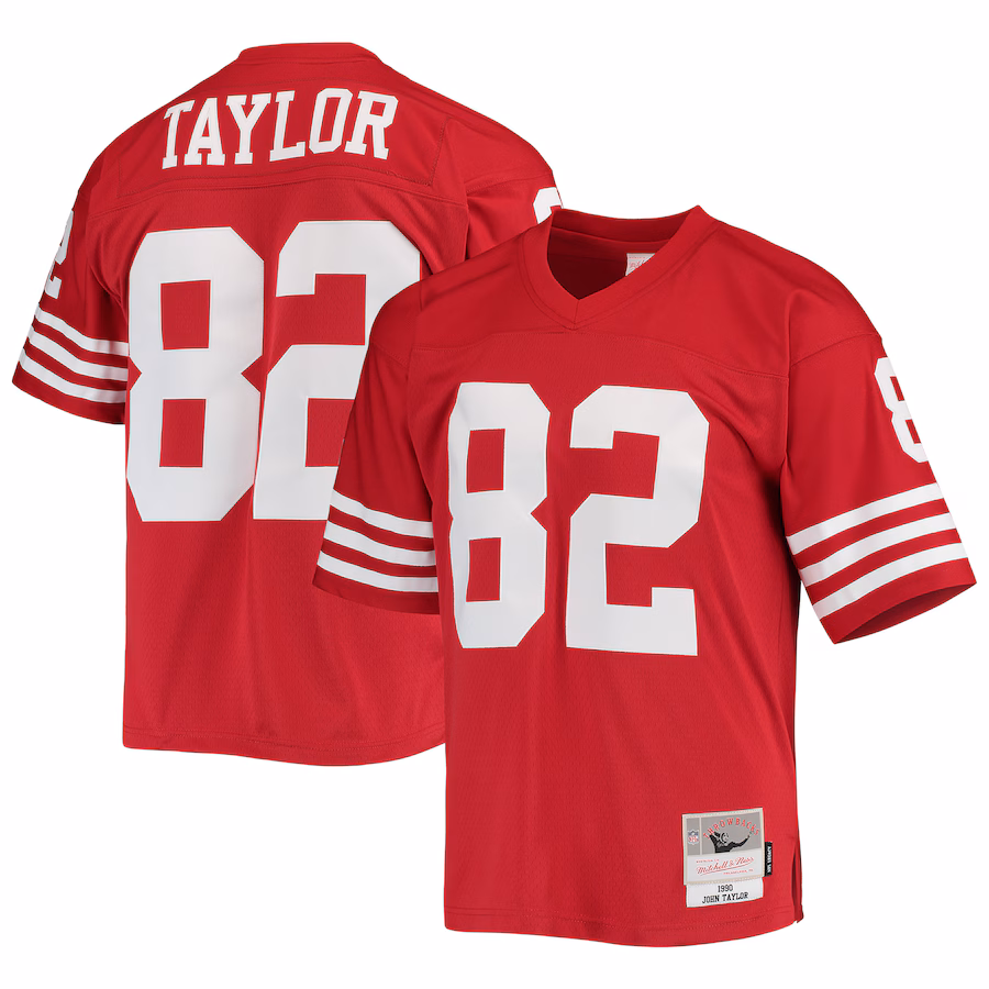 Men's San Francisco 49ers John Taylor Mitchell & Ness Scarlet Legacy Replica Jersey
