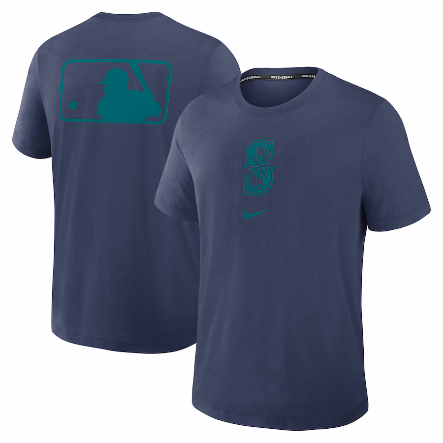 Men's Seattle Mariners Nike Navy Authentic Collection Early Work Tri-Blend Performance T-Shirt