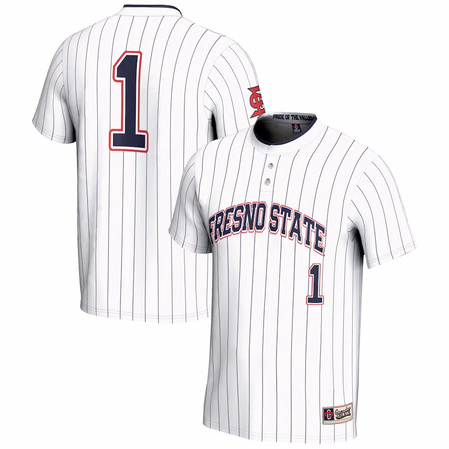 GameDay Greats #1 White Fresno State Bulldogs Lightweight Softball Jersey